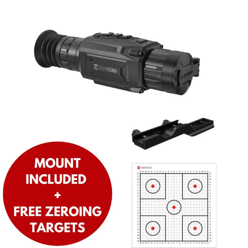 hikmicro thunder te25 2.0 with picattiny rail mount included and free thermal zero targets