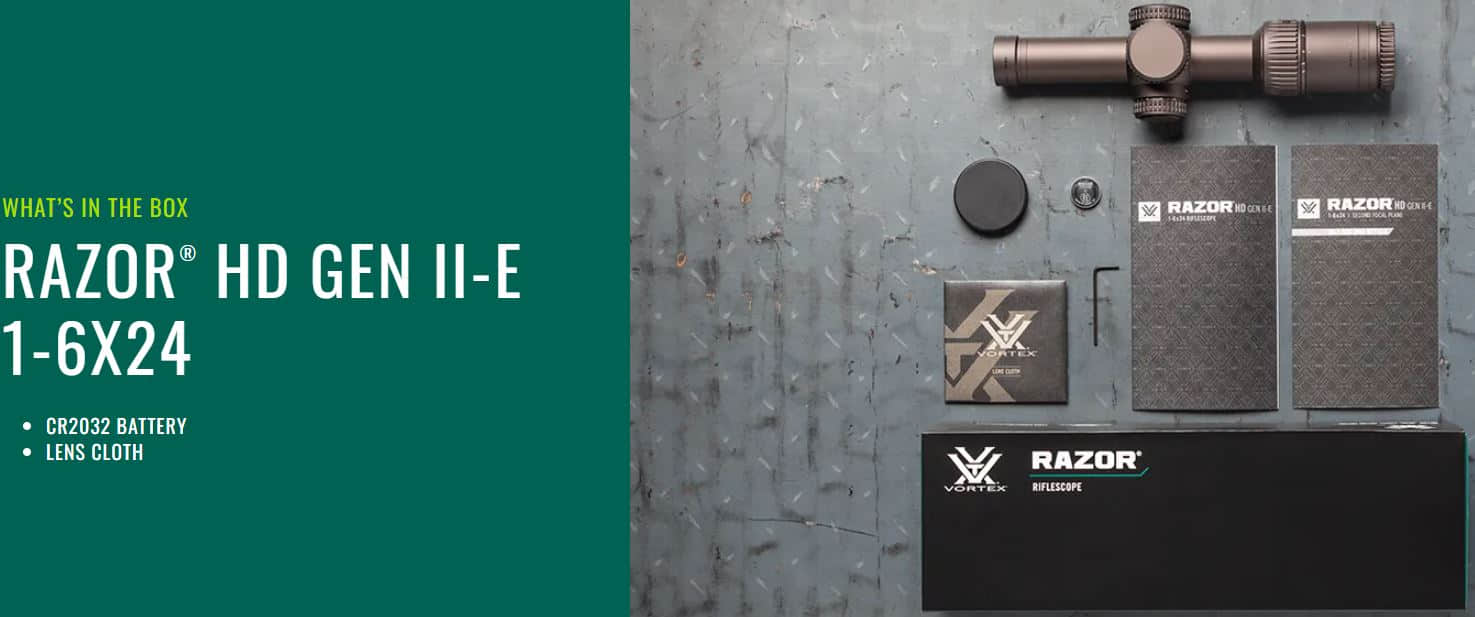 vortex razor hd gen ii 1 6x24 whats in the box