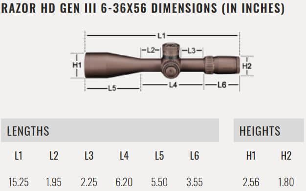 vortex razor hd gen iii 6 36x56 ffp ebr 7d dimensions